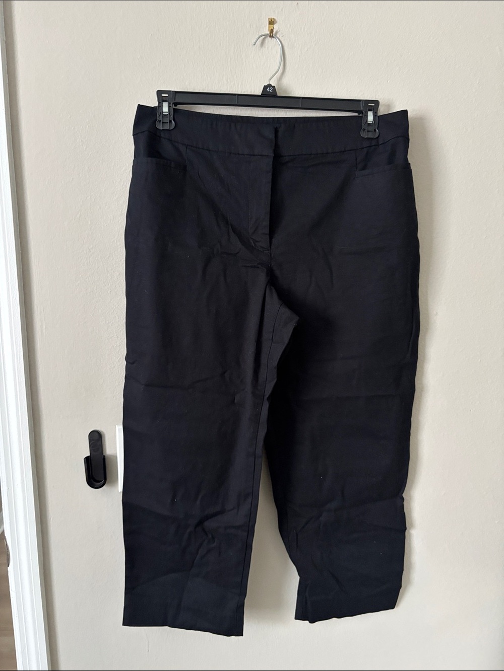 Ann Taylor Black Straight-Leg Capri Pants